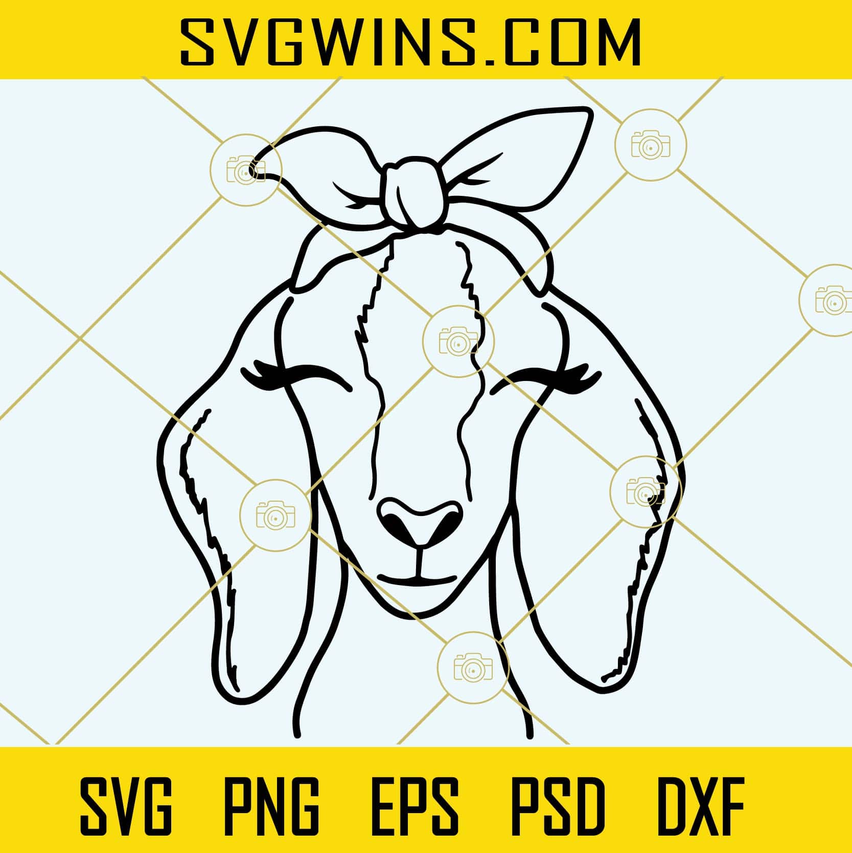 Nubian goat with Bandana SVG, Nubian Goat svg, Nubian Goat Face SVG