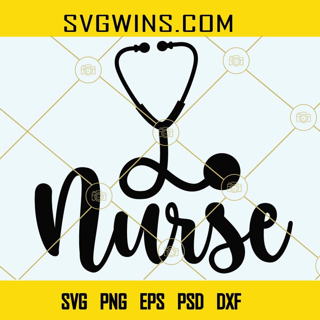 Nurse Stethoscope SVG, Stethoscope SVG, Nurse heart Stethoscope SVG ...