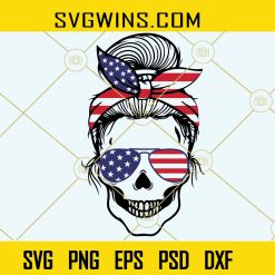 Patriotic skull svg